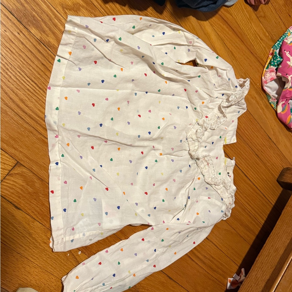 Mini Boden Cream Blouse with Colorful Accents